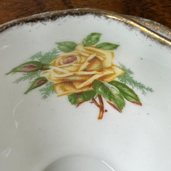 Royal Albert England Bone China Cup & Saucer Yellow Tea Rose Reg.№ 839056 1940s - Picture 11 of 15
